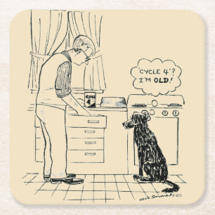 Posavasos Cuadrado De Papel Perro que consigue más viejo