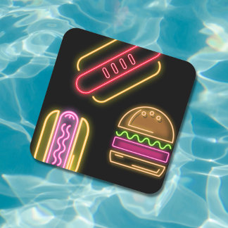 Posavasos Cuadrado De Papel Perros calientes y hamburguesa de comida rápida