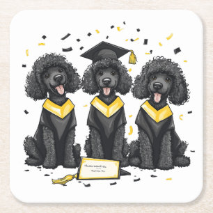 Posavasos Cuadrado De Papel Perros de canapé estándar de graduación