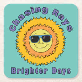 Posavasos Cuadrado De Papel Persiguiendo rayas