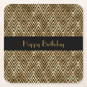 Posavasos Cuadrado De Papel Personalizable geométrico Art Deco