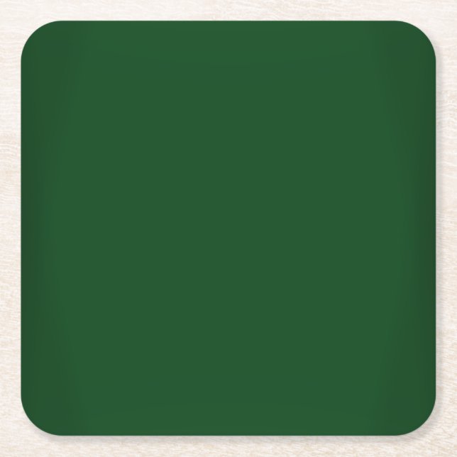Posavasos Cuadrado De Papel Personalizable moderno de Forest Green (Anverso)