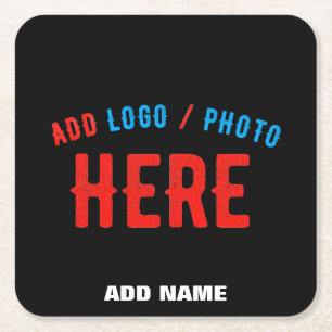 POSAVASOS CUADRADO DE PAPEL PERSONALIZABLE MODERNO ESTILO NEGRO VERIFICADO MAR