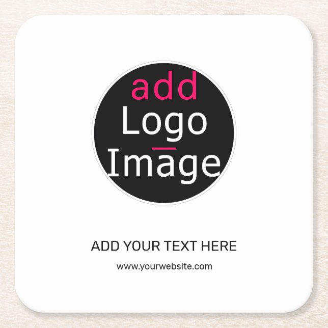 Posavasos Cuadrado De Papel Personalizable profesional moderno blanco (Anverso)