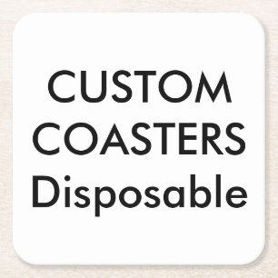 Posavasos Cuadrado De Papel Personalizado 4" prácticos de costa disponibles