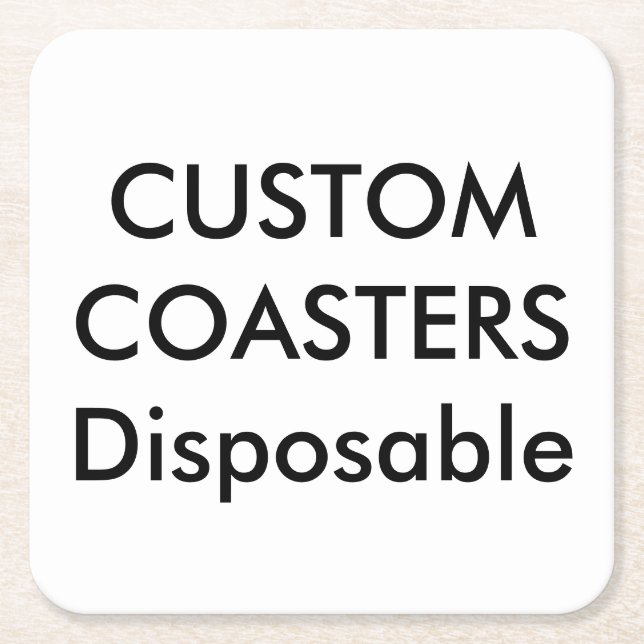 Posavasos Cuadrado De Papel Personalizado 4" prácticos de costa disponibles (Anverso)