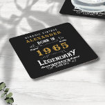 Posavasos Cuadrado De Papel Personalizado 60º cumpleaños Nacido en 1965 Vintag<br><div class="desc">Un diseño de montaña de papel clásico personalizado para esa celebración de cumpleaños para alguien nacido en 1965 y que cumple 60 años. Añada el nombre a este diseño retro vintage de color negro, blanco y dorado para un regalo de cumpleaños 60 personalizados. Edite fácilmente el nombre y el año...</div>