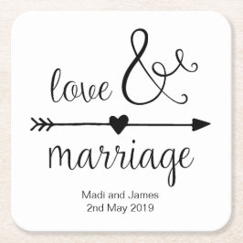 Posavasos Cuadrado De Papel Personalizado casando los prácticos de costa