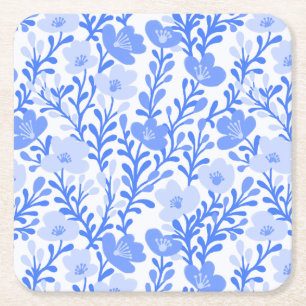 Posavasos Cuadrado De Papel Personalizado de Baby Shower Floral Floral Floral