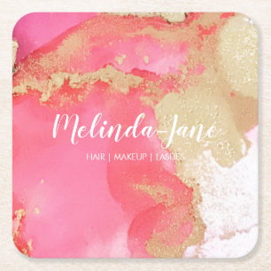 Posavasos Cuadrado De Papel Personalizado de moda Bolsa de color oro rosa