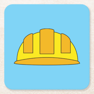 Posavasos Cuadrado De Papel Personalizado del Gorra duro amarillo