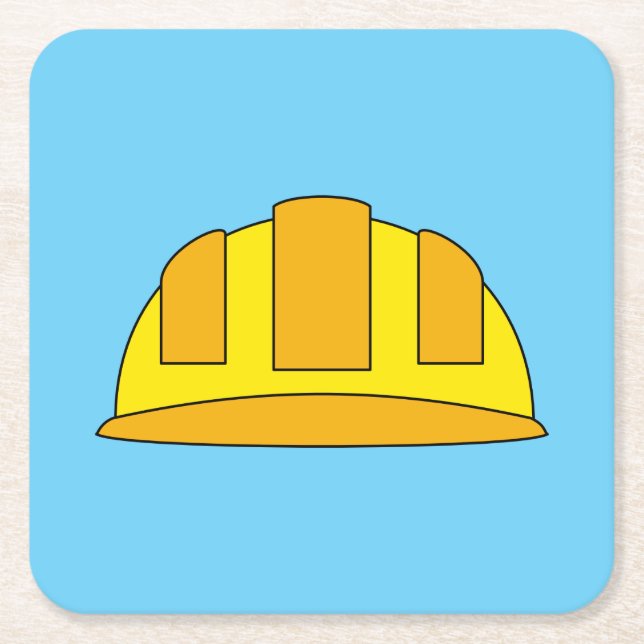 Posavasos Cuadrado De Papel Personalizado del Gorra duro amarillo (Anverso)