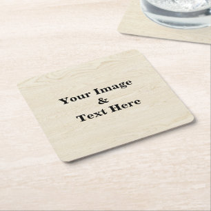 Posavasos Cuadrado De Papel Personalizado Foto de Madera Personalizada