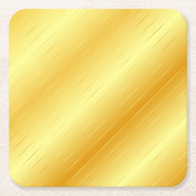 Posavasos Cuadrado De Papel Personalizado Gold Look Elegant Moderno Plantilla  (Anverso)