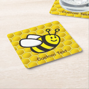 Posavasos Cuadrado De Papel Personalizado Honeybee