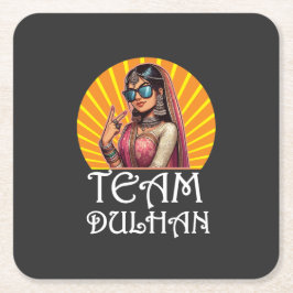 Posavasos Cuadrado De Papel Personalizado Imprimir Desi Boda Shaadi Vibes