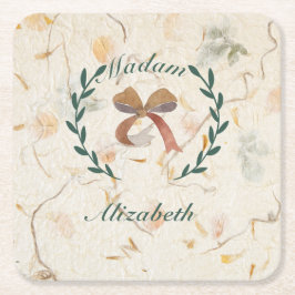 Posavasos Cuadrado De Papel Personalizado moda kraft papel flores naturales