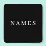 Posavasos Cuadrado De Papel Personalizado negro simple Añadir su nombre elegan<br><div class="desc">Simple Personalizado Negro Añade tu nombre de diseño elegante para cualquiera.</div>