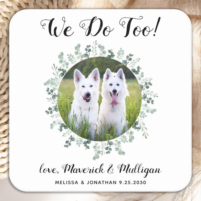 Posavasos Cuadrado De Papel Personalizado Nosotros También Eucalyptus Perro Ma (Subido por el creador)