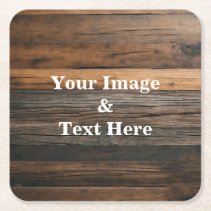 Posavasos Cuadrado De Papel Personalizado Personaliza Tu Propia Foto En Madera