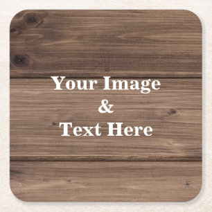 Posavasos Cuadrado De Papel Personalizado Personaliza Tu Propia Foto Madera Cu