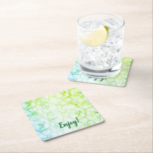 Posavasos Cuadrado De Papel Personalizado Phrase Coaster