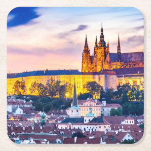 Posavasos Cuadrado De Papel Personalizado Square Coasters Praga