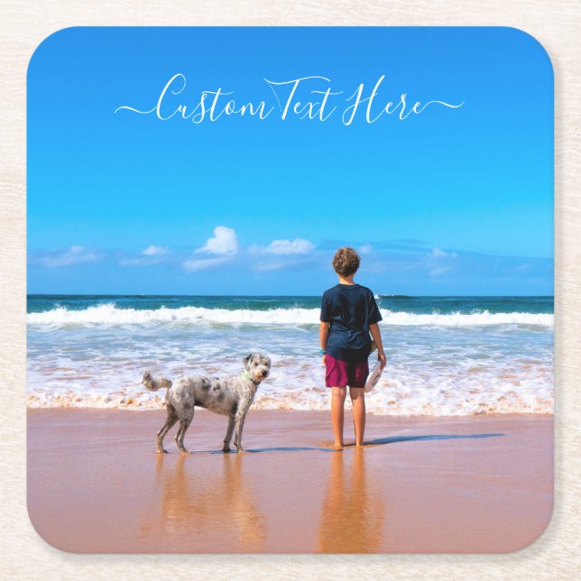 Posavasos Cuadrado De Papel Personalizado Su Mascota Hod Photo Paper Coaster c (Anverso)