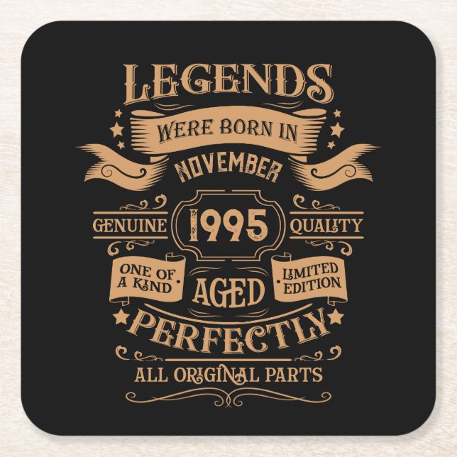 Posavasos Cuadrado De Papel Personalizado Treinta fiesta de 30 años (Anverso)