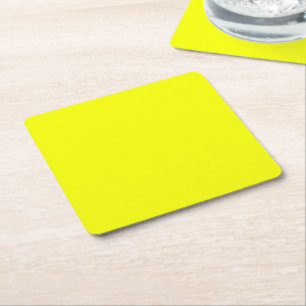 Posavasos Cuadrado De Papel Personalizar De Color De Color De Fluo Amarillo Es