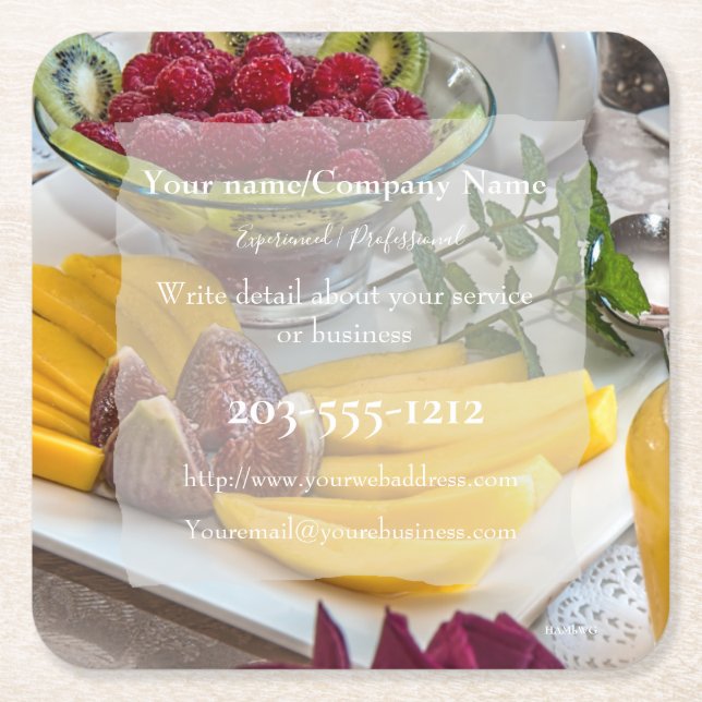 Posavasos Cuadrado De Papel Personalizar de la montaña rusa promocional - HAMb (Anverso)