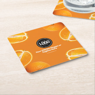 Posavasos Cuadrado De Papel Personalizar negocio | Empresa Naranja