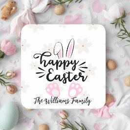Posavasos Cuadrado De Papel Personalized Happy Easter Paper Coaster
