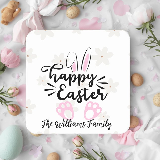 Posavasos Cuadrado De Papel Personalized Happy Easter Paper Coaster (Subido por el creador)