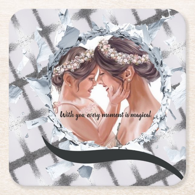 POSAVASOS CUADRADO DE PAPEL PERSONILIZE TEXT AND PICTURE  (Anverso)