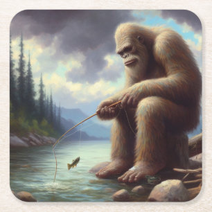 Posavasos Cuadrado De Papel Pesca a pie de página