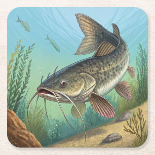 Posavasos Cuadrado De Papel Pescado
