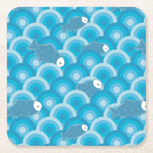 Posavasos Cuadrado De Papel Pescados
