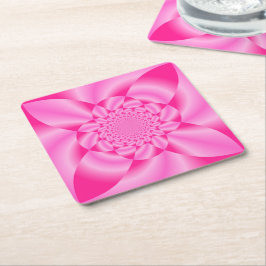 Posavasos Cuadrado De Papel Pétalo de Hoja Rosa