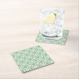 Posavasos Cuadrado De Papel Pétalos en Silencio 03. Estampado floral.