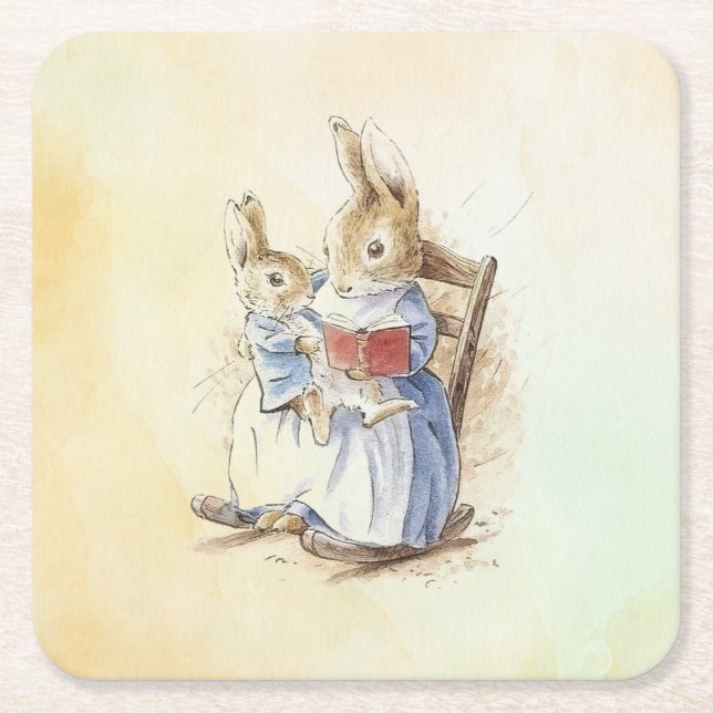 Posavasos Cuadrado De Papel Peter Rabbit (libro) (Anverso)