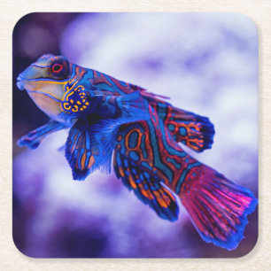 Posavasos Cuadrado De Papel Pez Goby Mandarín