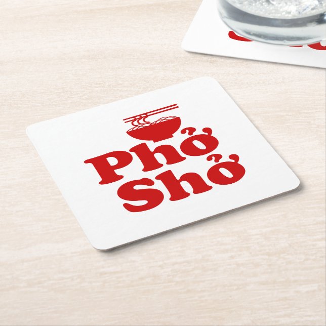 Posavasos Cuadrado De Papel Phở Shở (En perspectiva)