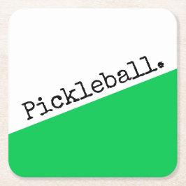 Posavasos Cuadrado De Papel PICKLEBALL Bright Green Slour Color Block
