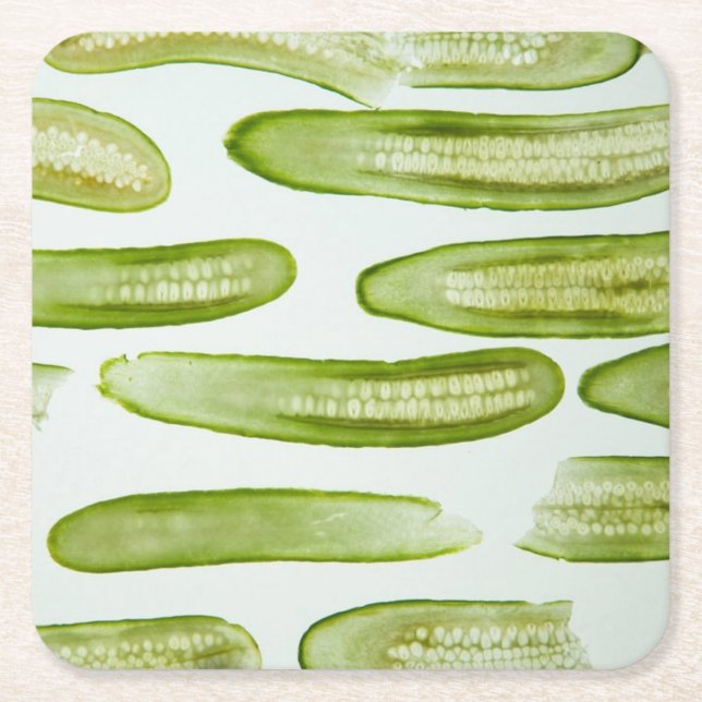 Posavasos Cuadrado De Papel Pickles Green (Anverso)