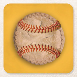 Posavasos Cuadrado De Papel Pie de manzana de béisbol