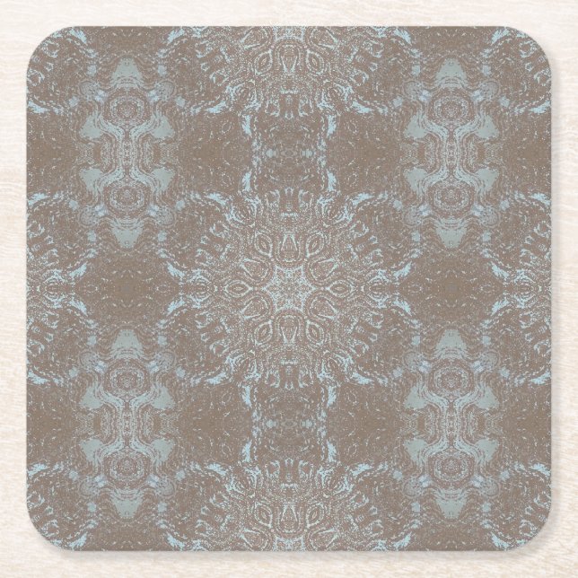 Posavasos Cuadrado De Papel Piedra de arte natural y arena (Anverso)