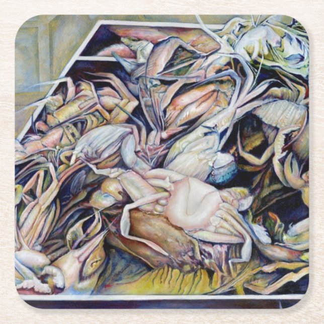 Posavasos Cuadrado De Papel Piensen fuera de la caja, Singapur (Anverso)