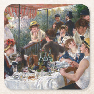 Posavasos Cuadrado De Papel Pierre-Auguste Renoir - Almuerzo de los remeros