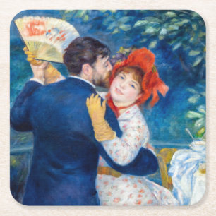 Posavasos Cuadrado De Papel Pierre-Auguste Renoir - Baile Campestre